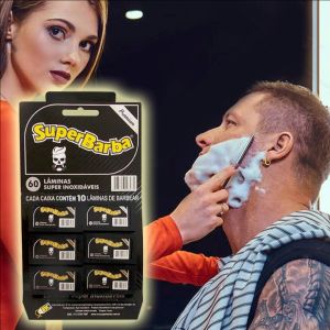 Lâmina De Barbear Super Barba Black Premium 60 Unidades